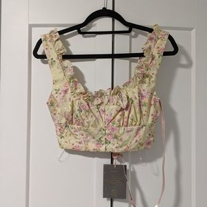 House of CB Remy Top - Lemon Floral - Size S